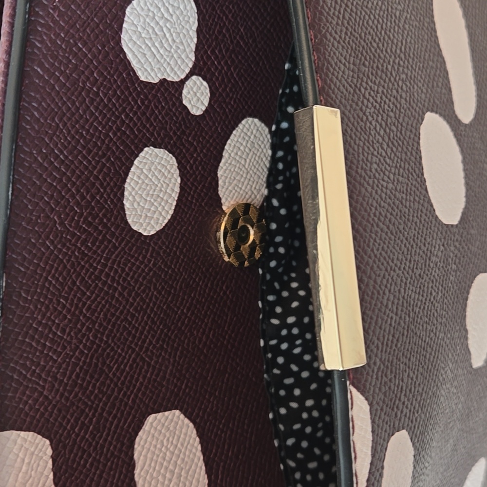 41 Hawthorn Faux Leather Crossbody Bag | Burgundy & Cream, Gold Hardware, NWOT - Picture 3 of 12